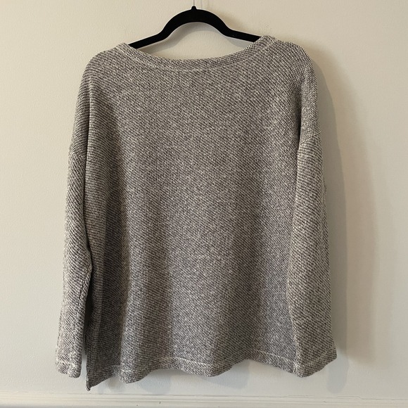 Eileen Fisher Organic Cotton Boxy Knit Long Sleeve Top Size M Capsule Minimalist - Picture 2 of 10